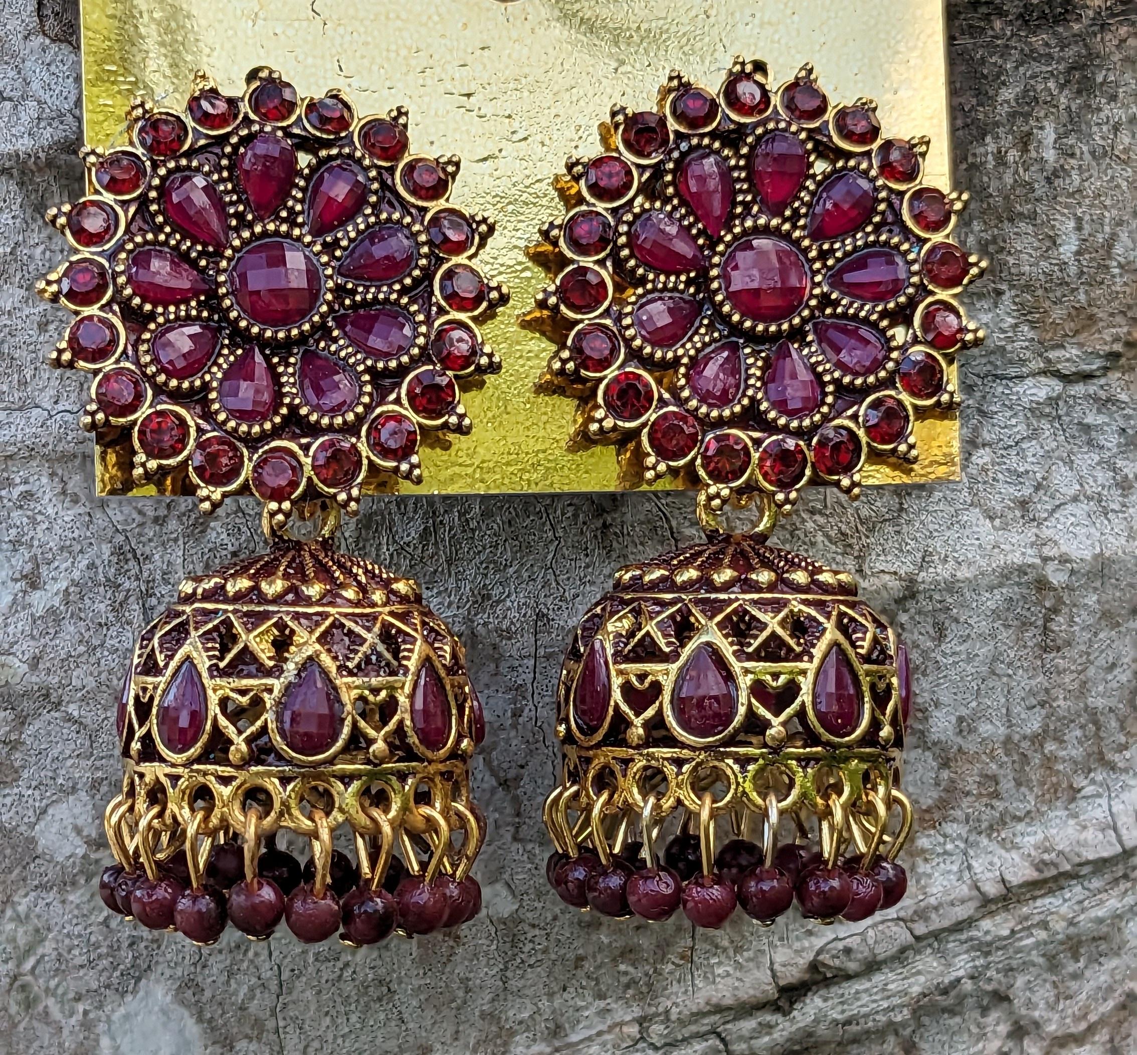 Britt Handmade Embroidered Floral Sequin Earrings - Deepa Gurnani